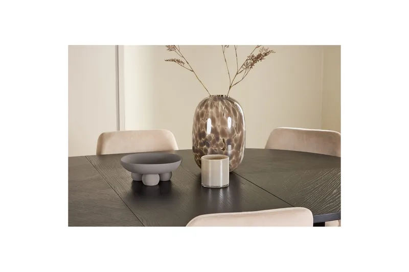 Spisegruppe Strada Rund 120/170 cm Svart med Night Stoler 6 stk - 6 stk - Møbler - Bord - Spisegrupper