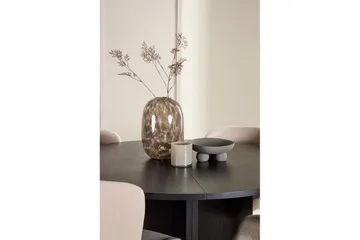 Spisegruppe Strada Rundt 120/170 cm Svart med Astoria Stoler 4 stk, Beige - 4 stk, Beige - Møbler - Bord - Spisegrupper