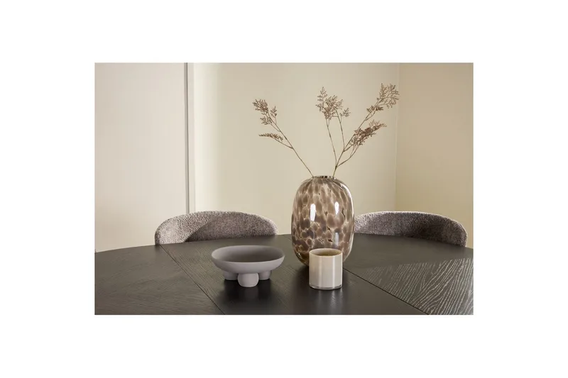 Spisegruppe Strada Rundt 120/170 cm Svart med Astoria Stoler 6 stk, Brun - 6 stk, Brun - Møbler - Bord - Spisegrupper