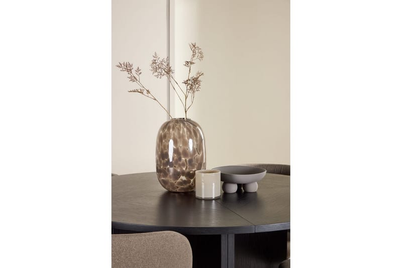 Spisegruppe Strada Rundt 120/170 cm Svart med Edina Stoler 4 stk, Svart / Brun - 4 stk, Svart / Brun - Møbler - Bord - Spisegrupper