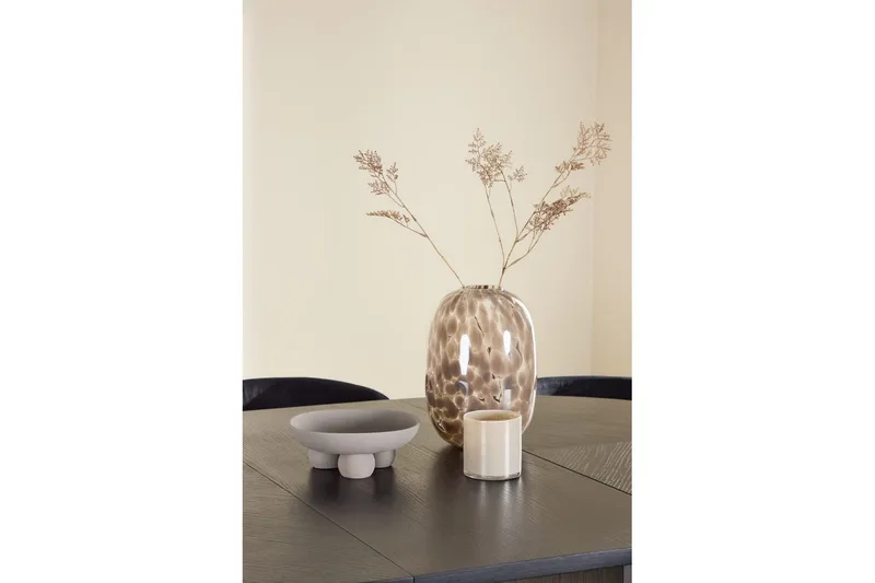 Spisegruppe Strada Rundt 120/170 cm Svart med Edina Stoler 6 stk, Svart - 6 stk, Svart - Møbler - Bord - Spisegrupper