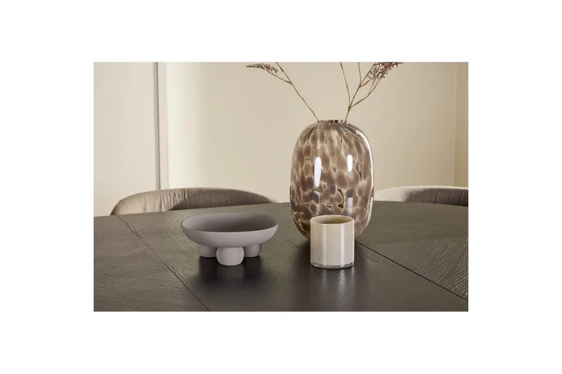 Spisegruppe Strada Rundt 120/170 cm Svart med Edina Stoler 6 stk, Svart / Brun - 6 stk, Svart / Brun - Møbler - Bord - Spisegrupper