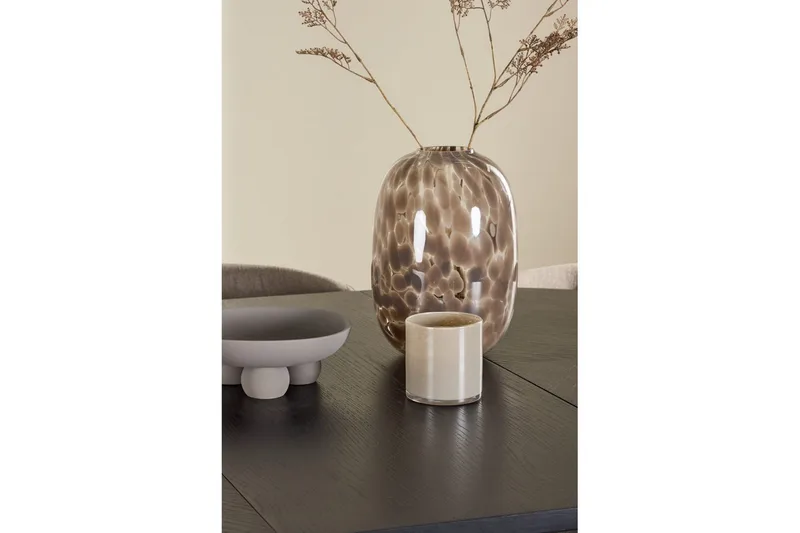 Spisegruppe Strada Rundt 120/170 cm Svart med Edina Stoler 6 stk, Svart / Brun - 6 stk, Svart / Brun - Møbler - Bord - Spisegrupper