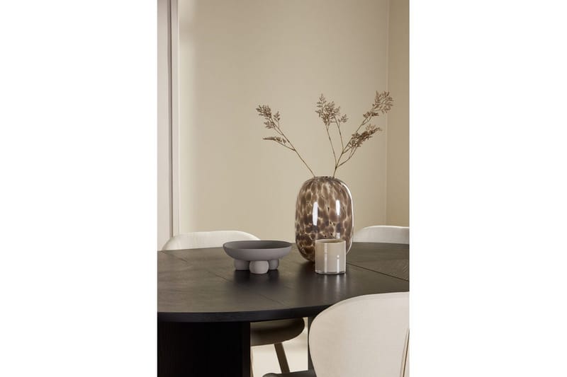 Spisegruppe Strada Rundt 120/170 cm Svart med Lilja Stoler 6 stk - 6 stk - Møbler - Bord - Spisegrupper