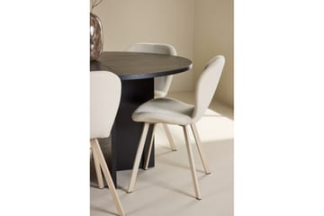 Spisegruppe Strada Rundt 120/170 cm Svart med Lilja Stoler 6 stk - 6 stk - Møbler - Bord - Spisegrupper