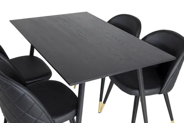 Spisegruppe Venture Home Balisa spisegruppe 120 cm rund med 4 Sedavi-stoler Svart/GULL - Møbler - Bord - Spisegrupper