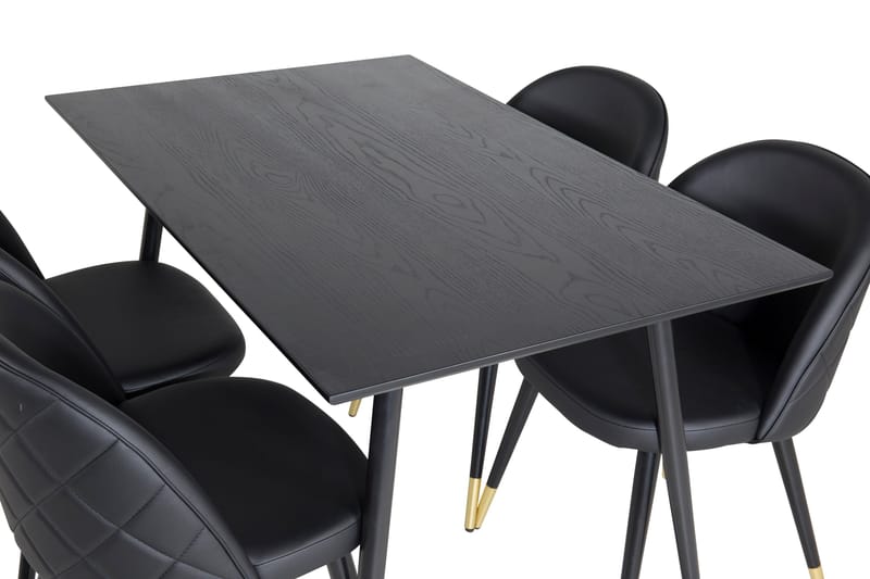 Spisegruppe Venture Home Balisa spisegruppe 120 cm rund med 4 Sedavi-stoler Svart/GULL - Møbler - Bord - Spisegrupper