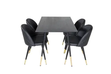 Spisegruppe Venture Home Balisa spisegruppe 120 cm rund med 4 Sedavi-stoler Svart/GULL - Møbler - Bord - Spisegrupper