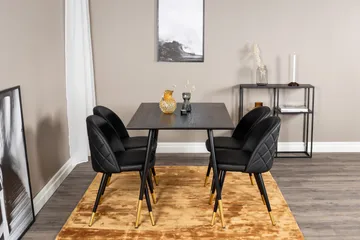 Spisegruppe Venture Home Balisa spisegruppe 120 cm rund med 4 Sedavi-stoler Svart/GULL - Møbler - Bord - Spisegrupper