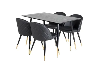 Spisegruppe Venture Home Balisa spisegruppe 120 cm rund med 4 Sedavi-stoler Svart/GULL - Møbler - Bord - Spisegrupper