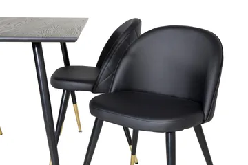 Spisegruppe Venture Home Balisa spisegruppe 120 cm rund med 4 Sedavi-stoler Svart/GULL - Møbler - Bord - Spisegrupper