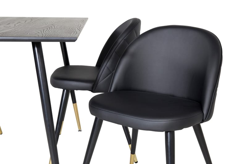 Spisegruppe Venture Home Balisa spisegruppe 120 cm rund med 4 Sedavi-stoler Svart/GULL - Møbler - Bord - Spisegrupper