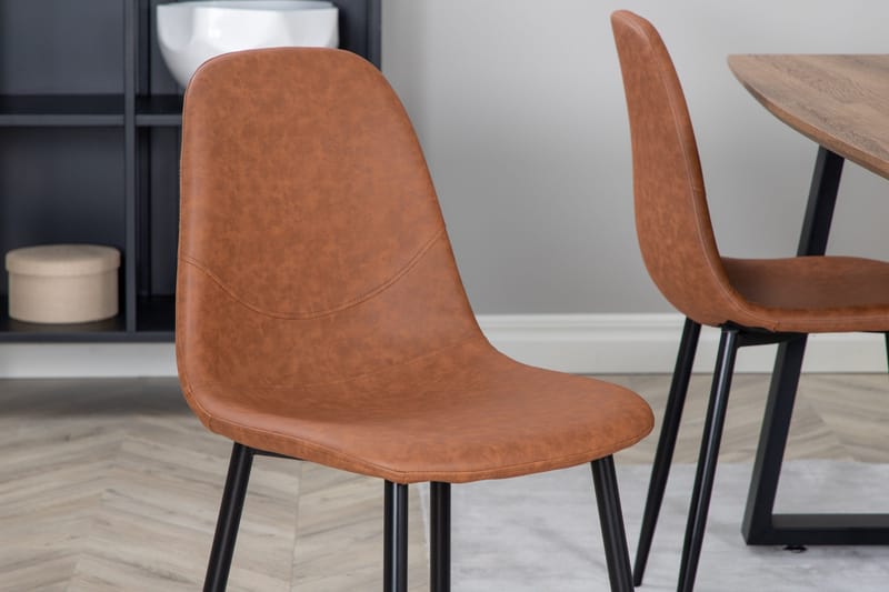 Spisegruppe Venture Home Inca spisegruppe 160 cm rektangulær med 4 Polar-stoler Svart/brun/natur - Møbler - Bord - Spisegrupper