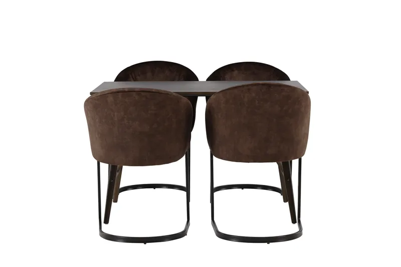 Spisegruppe Venture Home Kaseidon spisegruppe 120 cm rektangulær med 4 Evening-stoler Mørk brun, undefined