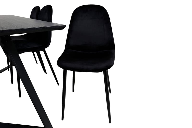 Spisegruppe Venture Home Marina spisegruppe 180 cm rektangulær med 6 Polar-stoler Svart - Møbler - Bord - Spisegrupper