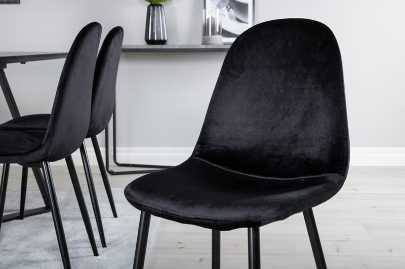 Spisegruppe Venture Home Marina spisegruppe 180 cm rektangulær med 6 Polar-stoler Svart - Møbler - Bord - Spisegrupper