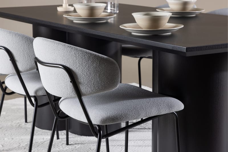 Spisegruppe Venture Home Olivia spisegruppe 210 cm rektangulær med 6 Chico-stoler Svart/Blå/Svart - Møbler - Bord - Spisegrupper