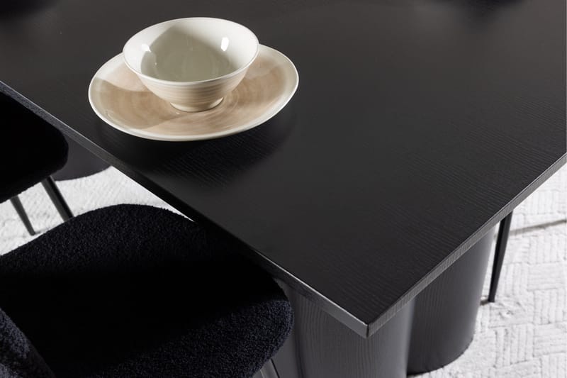 Spisegruppe Venture Home Olivia spisegruppe 210 cm rektangulær med 6 Polar-stoler Svart/Svart/Svart - Møbler - Bord - Spisegrupper