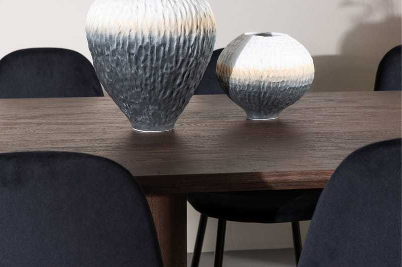 Spisegruppe Venture Home Olivia spisegruppe 210 cm rektangulær med 6 Polar-stoler Mocca/Svart/Svart - Møbler - Bord - Spisegrupper