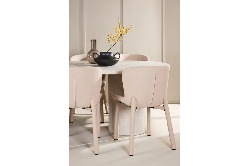 Spisegruppe Venture Home Spisegruppe Venture Home Narvik 100x200 cm beige med 6 stk Astoria-stoler beige Beige - Møbler - Bord - Spisegrupper