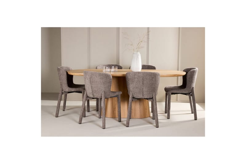 Spisegruppe Venture Home Spisegruppe Venture Home Stjärnö 200x90 cm natur med 6 stk. Astoria-stoler brun Natur - Møbler - Bord - Spisegrupper