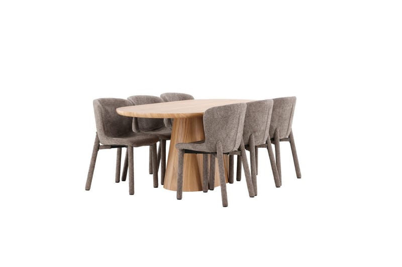 Spisegruppe Venture Home Spisegruppe Venture Home Stjärnö 200x90 cm natur med 6 stk. Astoria-stoler brun Natur - Møbler - Bord - Spisegrupper