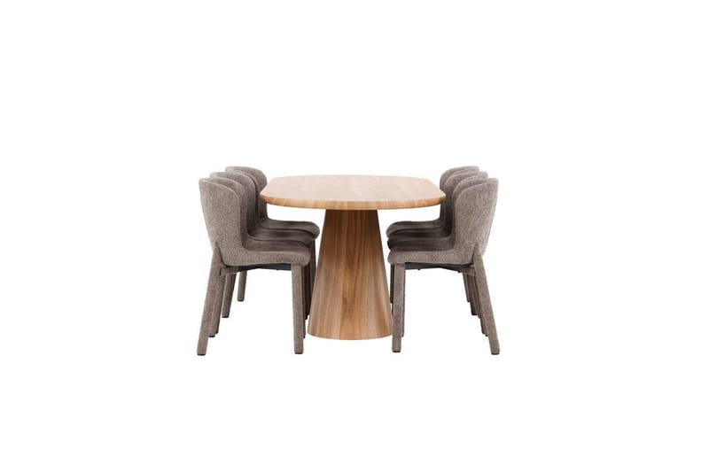 Spisegruppe Venture Home Spisegruppe Venture Home Stjärnö 200x90 cm natur med 6 stk. Astoria-stoler brun Natur - Møbler - Bord - Spisegrupper