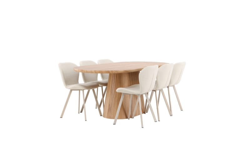 Spisegruppe Venture Home Spisegruppe Venture Home Stjärnö 200x90 cm natur med 6 stk. Lilja-stoler Natur - Møbler - Bord - Spisegrupper
