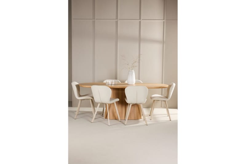 Spisegruppe Venture Home Spisegruppe Venture Home Stjärnö 200x90 cm natur med 6 stk. Lilja-stoler Natur - Møbler - Bord - Spisegrupper