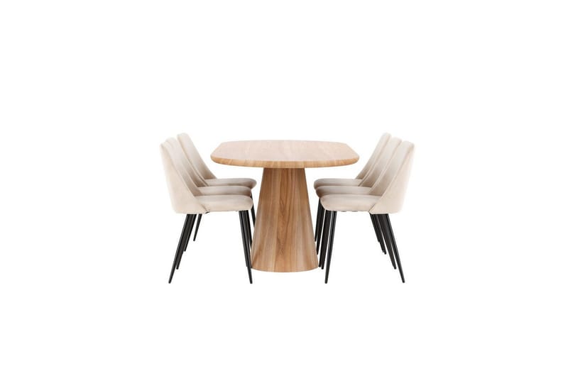 Spisegruppe Venture Home Spisegruppe Venture Home Stjärnö 200x90 cm natur med 6 stk Night-stoler Natur - Møbler - Bord - Spisegrupper