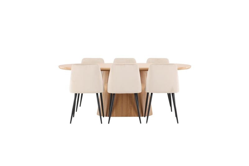 Spisegruppe Venture Home Spisegruppe Venture Home Stjärnö 200x90 cm natur med 6 stk Night-stoler Natur - Møbler - Bord - Spisegrupper