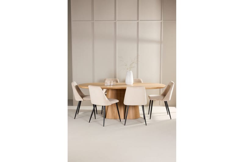 Spisegruppe Venture Home Spisegruppe Venture Home Stjärnö 200x90 cm natur med 6 stk Night-stoler Natur - Møbler - Bord - Spisegrupper