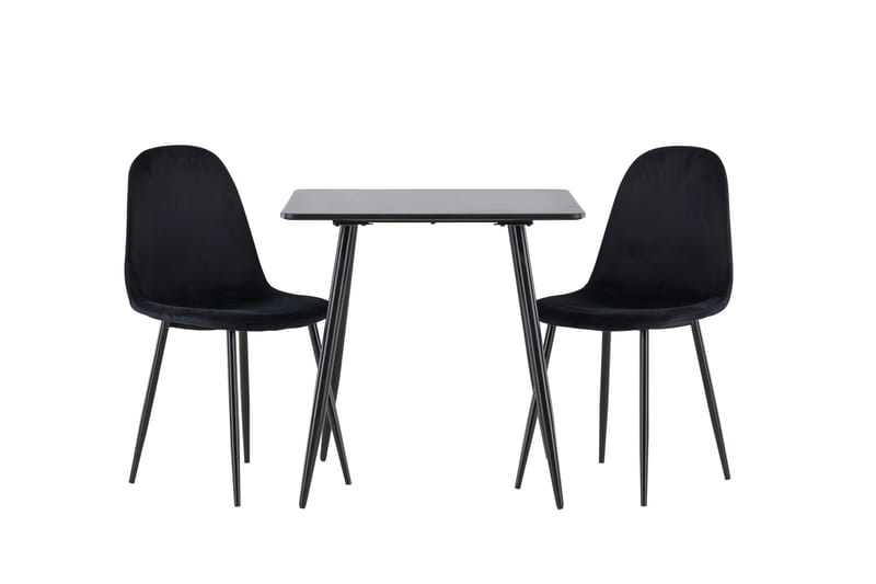 Spisegruppe Venture Home Polar spisegruppe 75 cm kvadratisk med 2 Polar-stoler Svart/Svart/Svart - Møbler - Bord - Spisegrupper