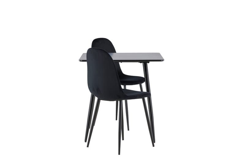 Spisegruppe Venture Home Polar spisegruppe 75 cm kvadratisk med 2 Polar-stoler Svart/Svart/Svart - Møbler - Bord - Spisegrupper