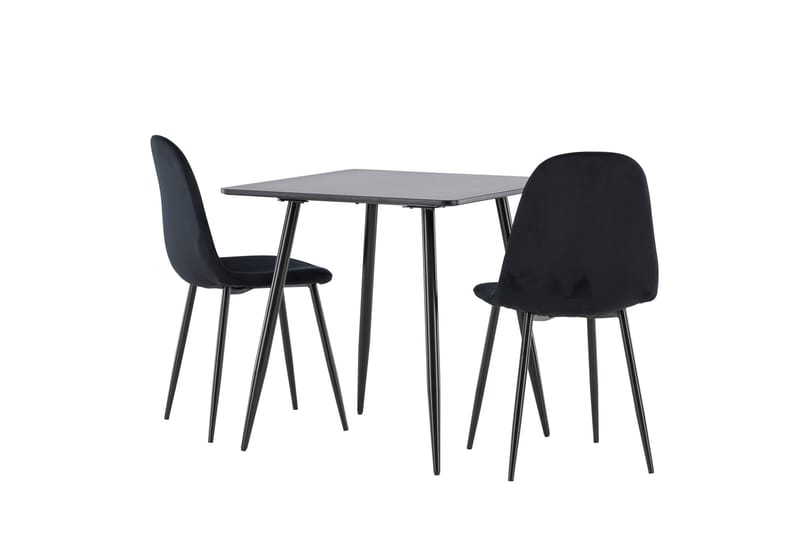 Spisegruppe Venture Home Polar spisegruppe 75 cm kvadratisk med 2 Polar-stoler Svart/Svart/Svart - Møbler - Bord - Spisegrupper