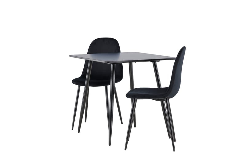 Spisegruppe Venture Home Polar spisegruppe 75 cm kvadratisk med 2 Polar-stoler Svart/Svart/Svart - Møbler - Bord - Spisegrupper