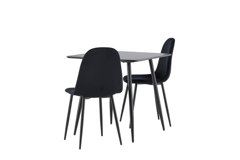 Spisegruppe Venture Home Polar spisegruppe 75 cm kvadratisk med 2 Polar-stoler Svart/Svart/Svart - Møbler - Bord - Spisegrupper
