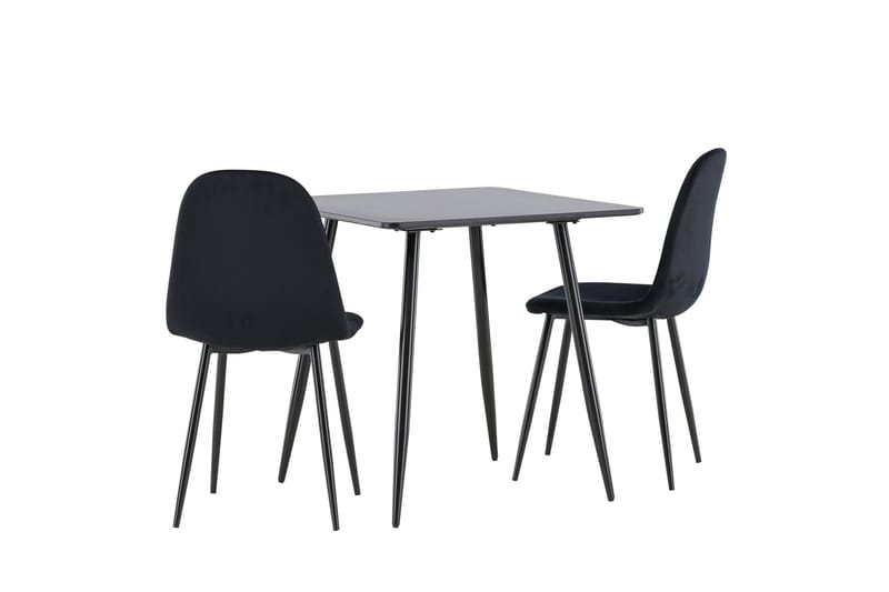 Spisegruppe Venture Home Polar spisegruppe 75 cm kvadratisk med 2 Polar-stoler Svart/Svart/Svart - Møbler - Bord - Spisegrupper