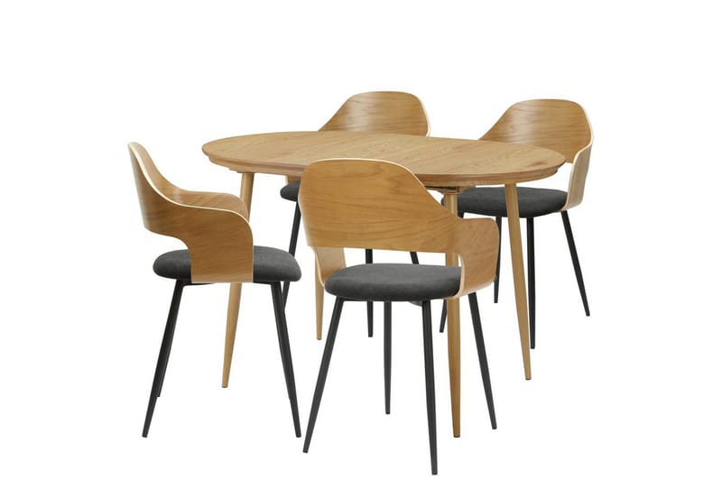 Spisegrupper Loft24 Graham spisegruppe 4-seter Svart,Brun, undefined