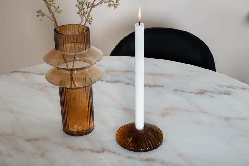 Admira Spisegruppe 106 cm Rund inkl. 4 Foyos Stoler - Marmor/Hvit/Svart - Møbler - Bord - Spisegrupper