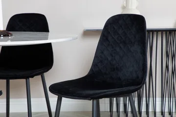 Admira Spisegruppe 106 cm Rund inkl. 4 Ypas Stoler - Marmor/Hvit/Svart - Møbler - Bord - Spisegrupper