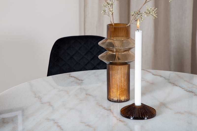 Admira Spisegruppe 106 cm Rund inkl. 4 Ypas Stoler - Marmor/Hvit/Svart - Møbler - Bord - Spisegrupper