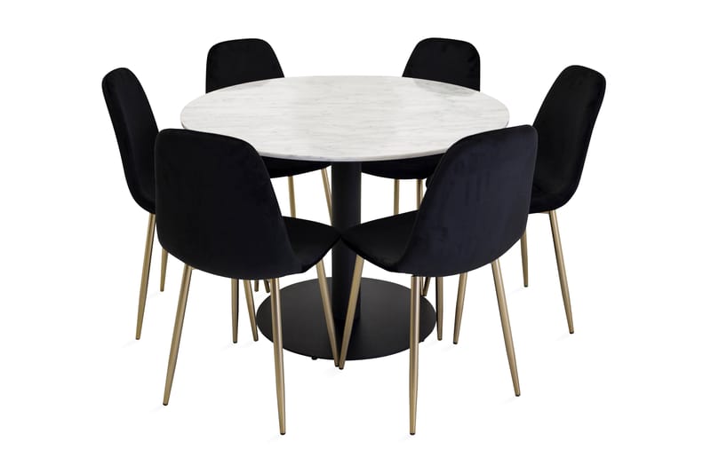 Admira Spisegruppe 106 cm Rund med 6 Pontus Stoler - Møbler - Bord - Spisegrupper