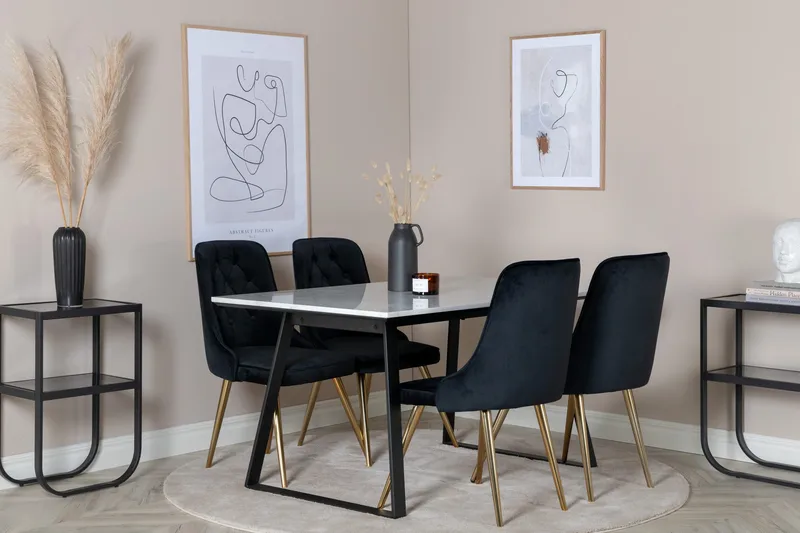 Admira Spisegruppe 140 cm + 4 stk Valerie Spisestoler - Møbler - Bord - Spisegrupper