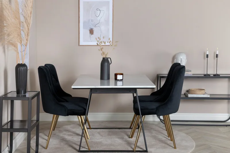 Admira Spisegruppe 140 cm + 4 stk Valerie Spisestoler, undefined