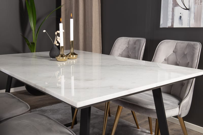 Admira Spisegruppe med 4 Valera Lyx Fløyelsstoler - Møbler - Bord - Spisegrupper