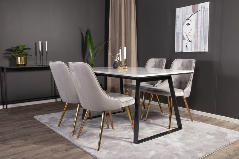 Admira Spisegruppe med 4 Valera Lyx Fløyelsstoler - Møbler - Bord - Spisegrupper