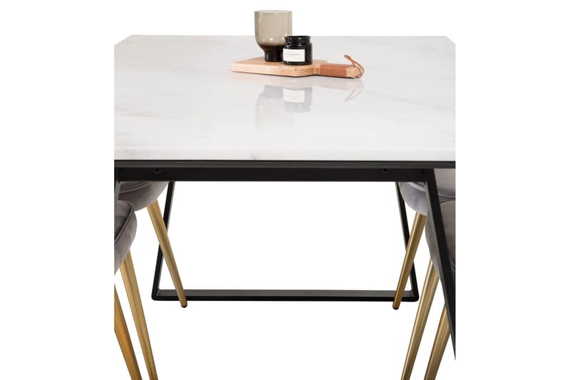 Admira Spisegruppe med 4 Valera Lyx Fløyelsstoler - Møbler - Bord - Spisegrupper