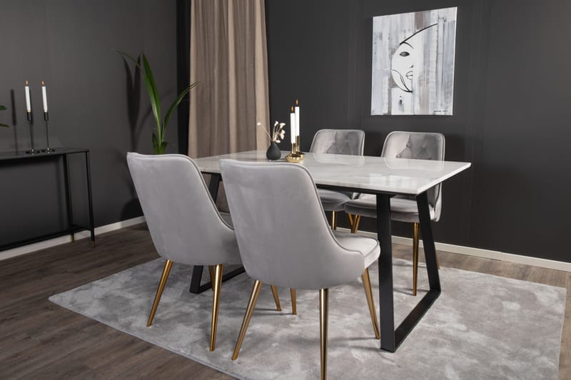 Admira Spisegruppe med 4 Valera Lyx Fløyelsstoler - Møbler - Bord - Spisegrupper