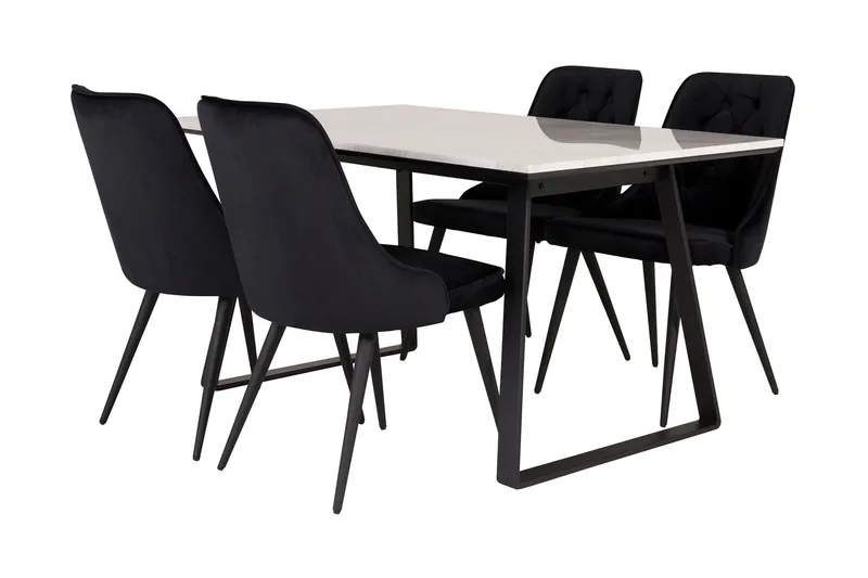 Admira Spisegruppe med 4 Valera Lyx Fløyelstol, undefined